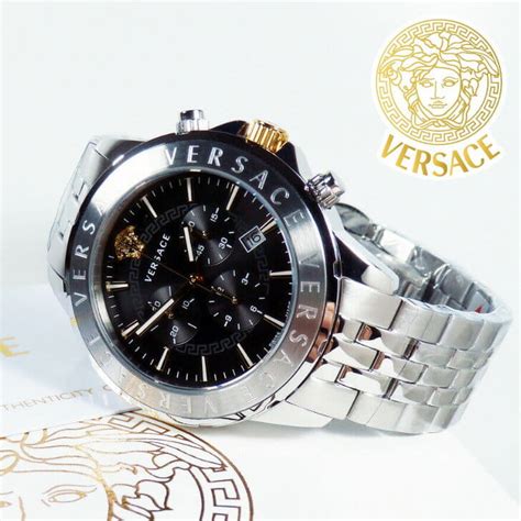 versace vev600419|Versace Signature Chronograph 44mm 5atm Versace signature or.